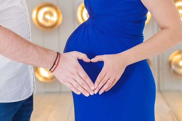Pregnant Belly with Heart Symbol - Valokuva, kuva