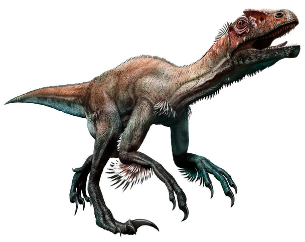 Utahraptor from the Mretaceous era 3D illustration
 - Фото, изображение