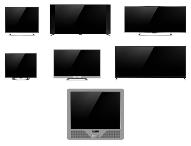 Pantalla de TV lcd monitor plantilla dispositivo electrónico tecnología dispositivo digital pantalla vector ilustración
. - Vector, Imagen