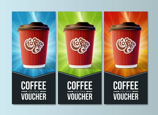 Coffee to Go Vouchers Concept. Vector Eps10 - Vector, afbeelding