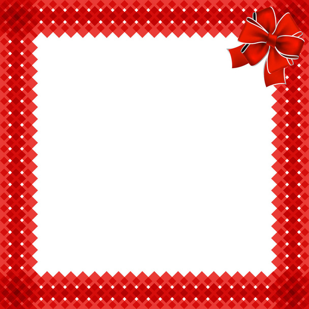 Linda Navidad o año nuevo frontera con patrón de mimbre rojo wrappe
 - Vector, imagen