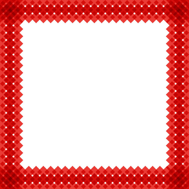 Cute christmas or new year border with red wicker pattern. - Vector, Image