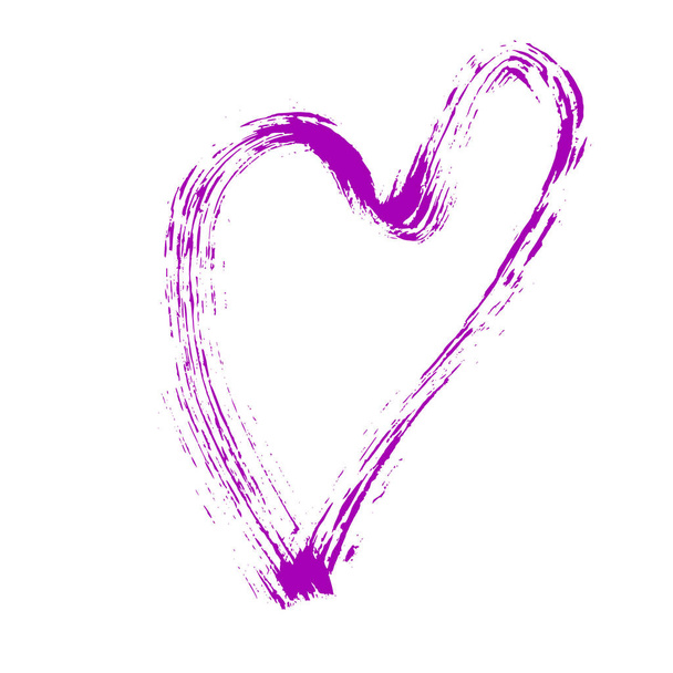 Kalp şekli tasarımı için aşk sembolleri. Elle çizilmiş, doku. Sonsuz aşk fırça dekoratif sembolü - Vektör, Görsel
