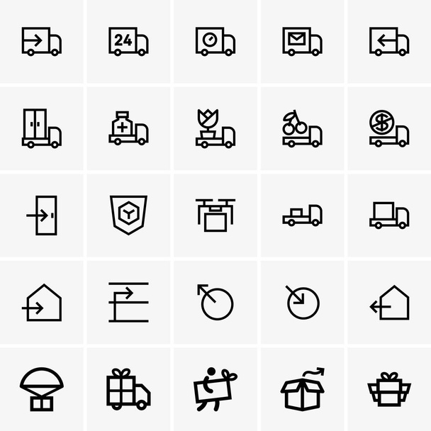  Conjunto de veinticinco iconos de entrega
 - Vector, imagen