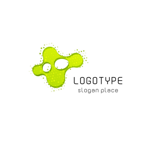 Зелена абстрактна форма. Хімія та медична наука векторний логотип, елемент дизайну
 - Вектор, зображення