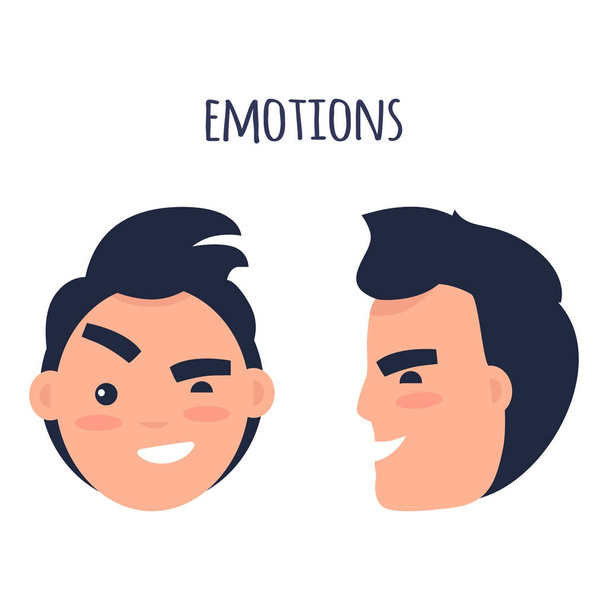 Man Skeptic Emotions Flat Vector Concept - Wektor, obraz