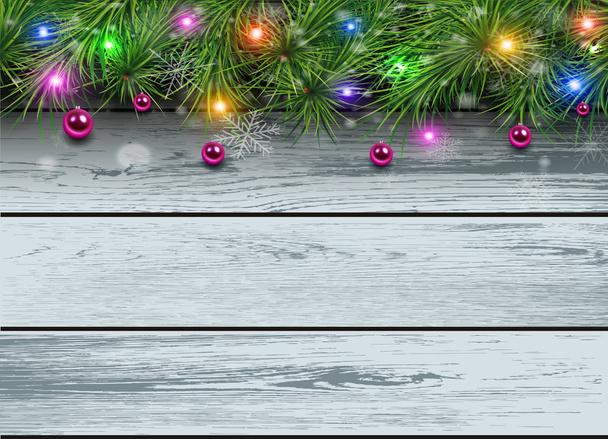 Christmas wooden background  - Вектор, зображення