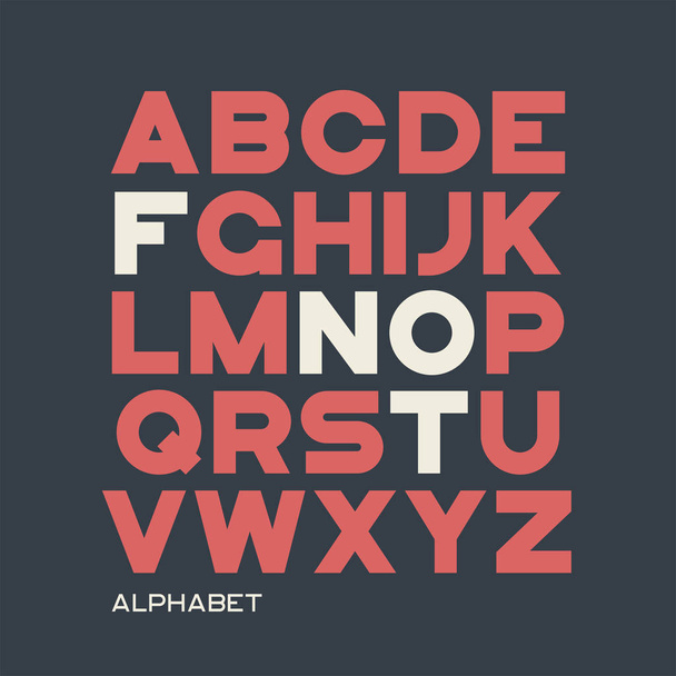 Heavy sans serif typeface design. Vector alphabet, letters, font - Vektör, Görsel