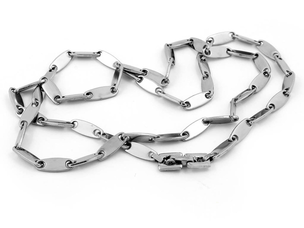 Jewel halsketting - keten - roestvrij staal - Foto, afbeelding