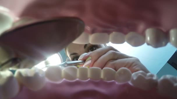 View from the mouth at the dentist - Footage, Video