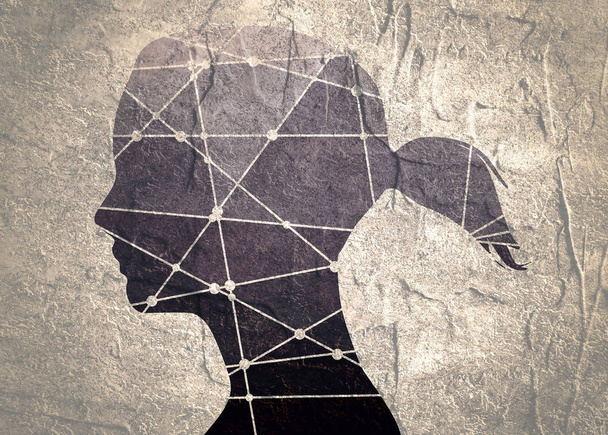 Silhouette of a womans head - Foto, Imagem