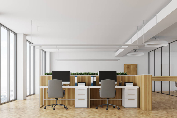 Bureau blanc, bureaux en bois
 - Photo, image
