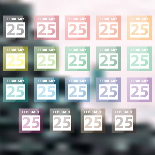 Colorful calendar icons. Set of transparent calendar icons. - Vector, Image