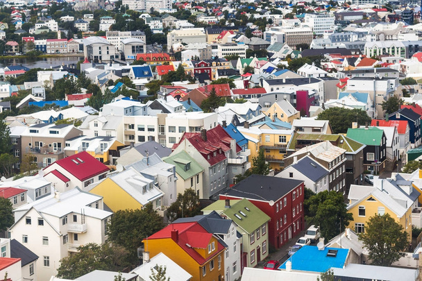 above view of residential houses in Reykjavik - Photo, image