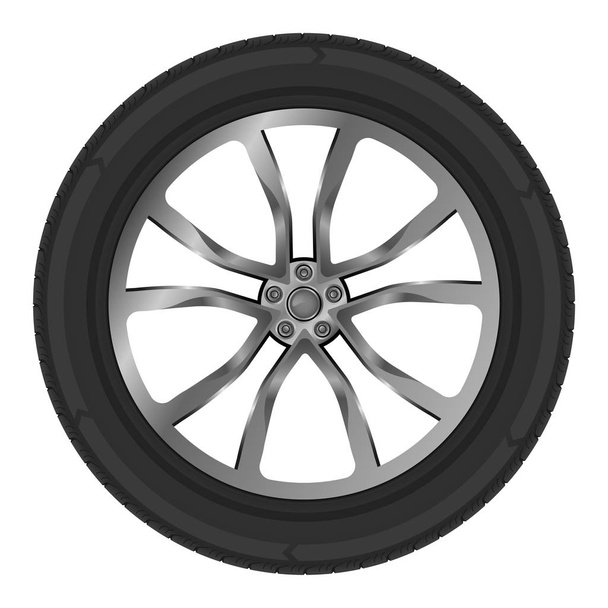 Vectorillustratie van geïsoleerde wiel van de auto op witte achtergrond - Vector, afbeelding