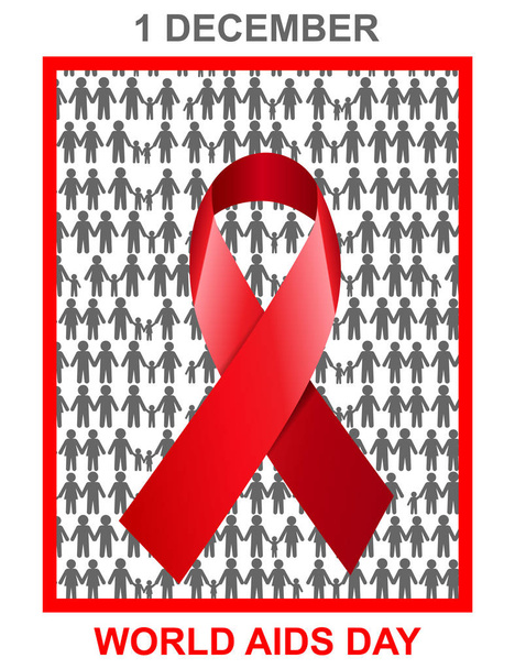 Mondo aids giorno disegno illustrazione Concetto con le persone icone come sfondo
 - Vettoriali, immagini