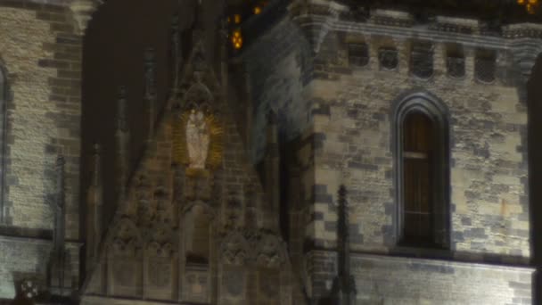 The famous Church of Our Lady before Tyn in old town Prague city - Footage, Video