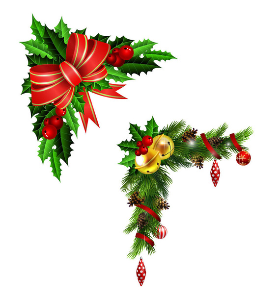 Christmas decoration with bow - Vector, Image
