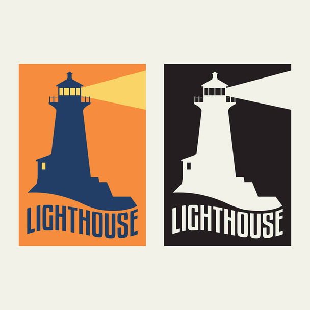 Lighthouse emblem or sign - Vecteur, image