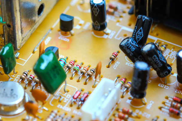 Closeup electronic circuit board  - Foto, afbeelding