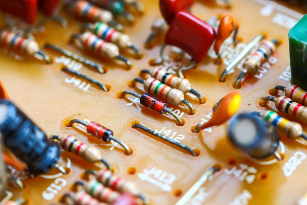 Closeup elektronische circuitbord  - Foto, afbeelding