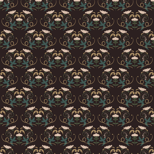 Vector damask vintage seamless pattern background. - Vecteur, image