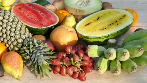 assorted tropical fruits  - Footage, Video