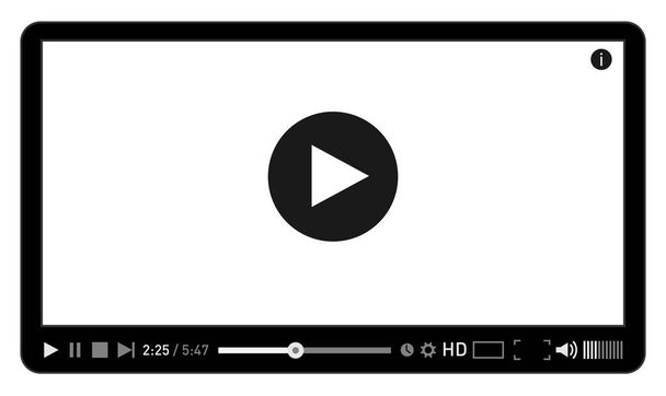 Šablona návrhu moderní přehrávač videa pro web a mobilní aplikace ploché styl. Vektorové ilustrace - Vektor, obrázek
