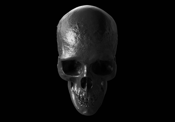 Черный череп на черном фоне 3d иллюстрация
 - Фото, изображение