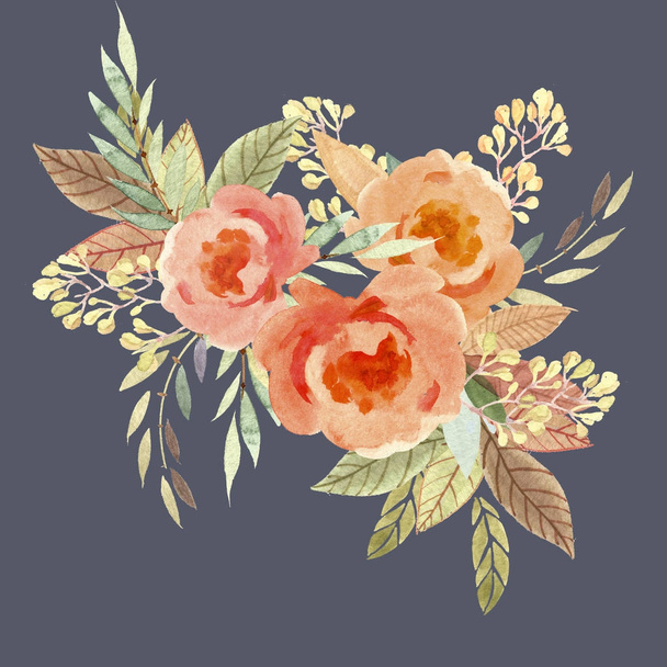 watercolor roses pattern illustration - Photo, Image
