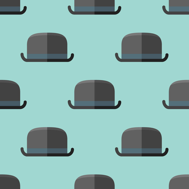 Seamless pattern with bowler hat. Vector texture. - Вектор,изображение