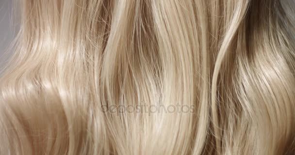 Close up video or womans blond hair - Footage, Video