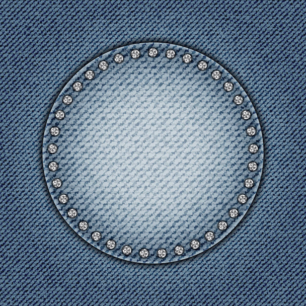 Jeans-Kreis mit Spangles - Vektor, Bild