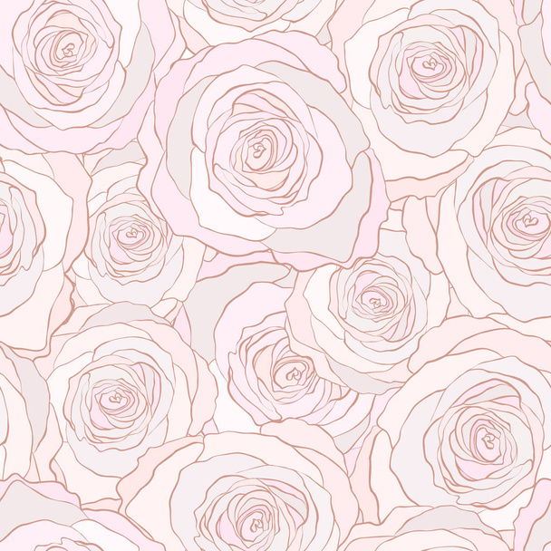 Seamless pattern roses, vector floral illustration.  - Διάνυσμα, εικόνα