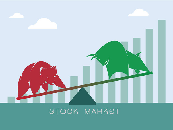 Вектор бика і ведмежа символіка трендів фондового ринку. Зростання
 - Вектор, зображення