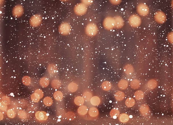 Boże Narodzenie rozmycie światła i dekoracji śnieg - Zdjęcie, obraz