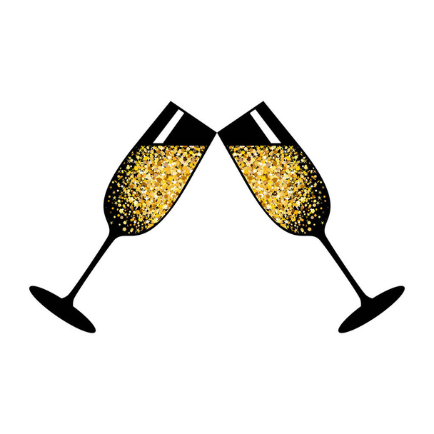 Kieliszki do szampana biały - Wektor, obraz