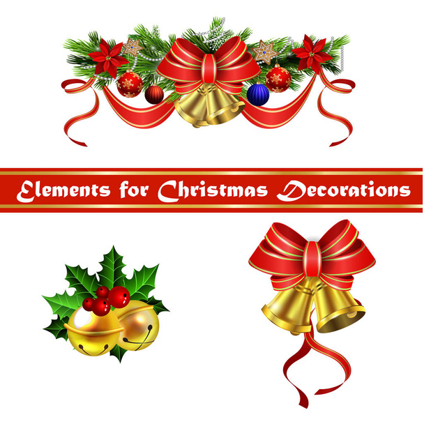 Vánoční dekorace s lukem - Vektor, obrázek