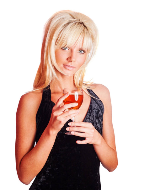 Girl drinking wine - Фото, зображення