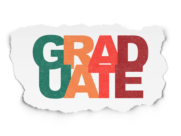 Education concept: Graduate on Torn Paper background - Fotó, kép