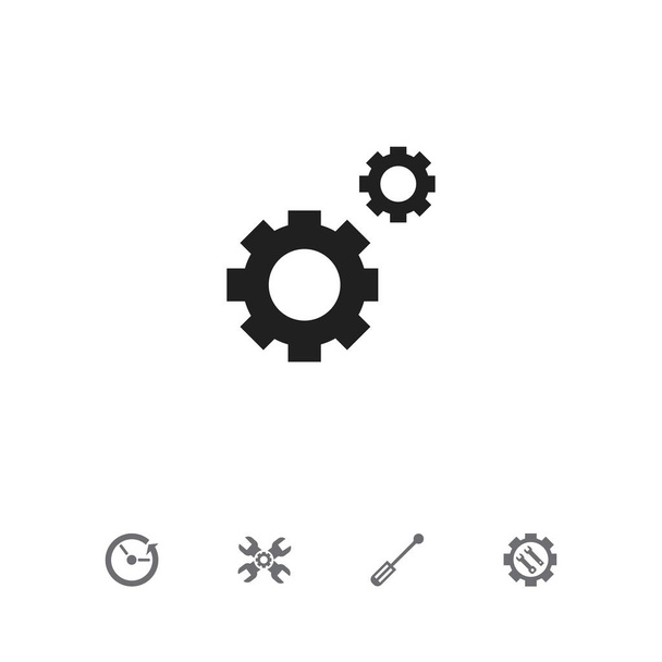 Set de 5 iconos Editable Toolkit. Incluye símbolos tales como soporte técnico, ajustes, tiempo y más. Puede ser utilizado para el diseño de la tela, móvil, interfaz de usuario e infografía
. - Vector, imagen