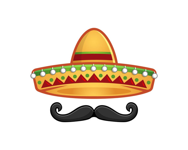 Sombrero y plantilla de icono de bigote
 - Vector, imagen