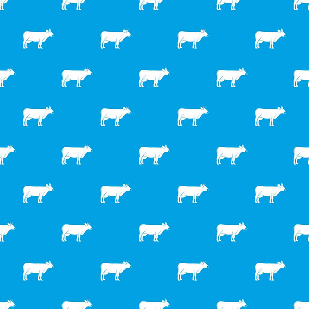 Cow pattern seamless blue - Vector, Image
