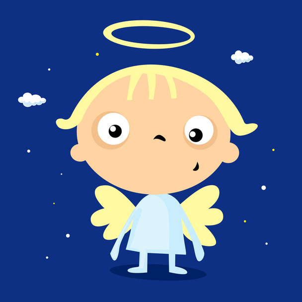 cool simple angel cartoon - vector illustration - Vecteur, image