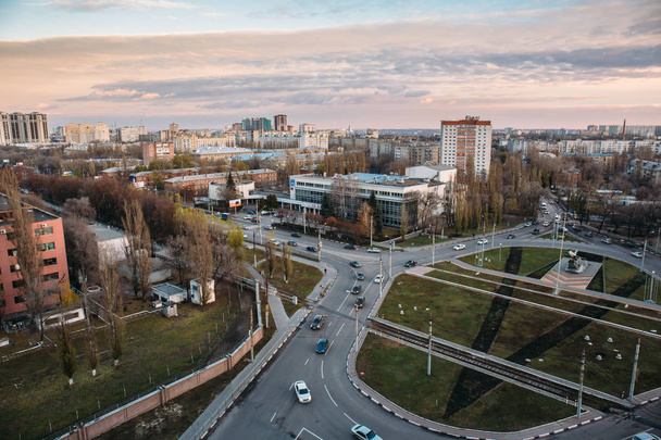 Aerial view from rooftop of Voronezh city - 写真・画像