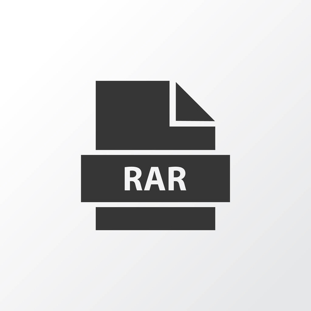 Σύμβολο εικονίδιο RAR. Πριμοδότηση ποιότητας στοιχείο αποθήκευσης απομονωμένη σε μοντέρνο στυλ. - Διάνυσμα, εικόνα