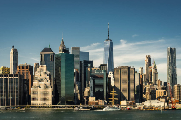 New York Skyline Citiview Manhatten with Freedom Tower World Tra - Fotoğraf, Görsel