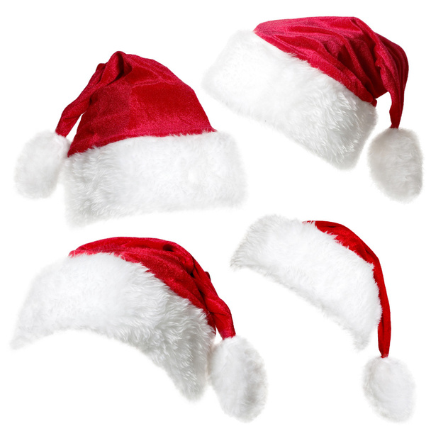 Casquettes Père Noël isolées sur un fond blanc
 - Photo, image