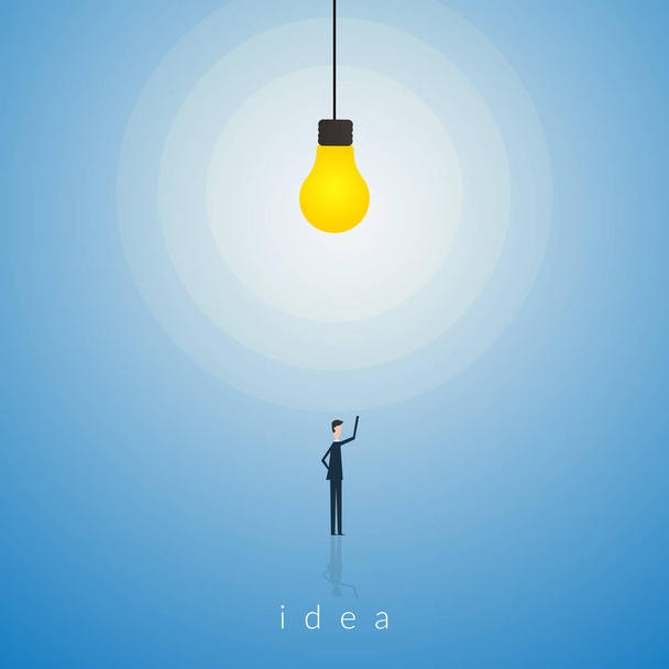 Ideia de luz minimalista stile Bulb. Nova ideia, mudança, tendência, coragem, solução criativa, inovação e conceito de forma única
. - Vetor, Imagem