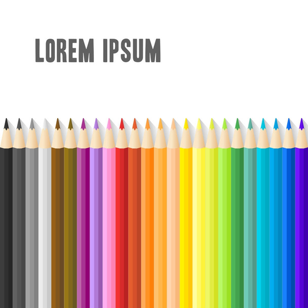 Χρωματικά μολύβια σε λευκό φόντο - Διάνυσμα, εικόνα